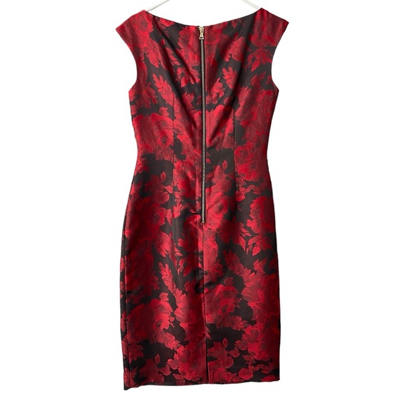 Maggy London Side Drape Sheath Dress Twist Front Boat Neck Cocktail size 6 NWT - Picture 4 of 16